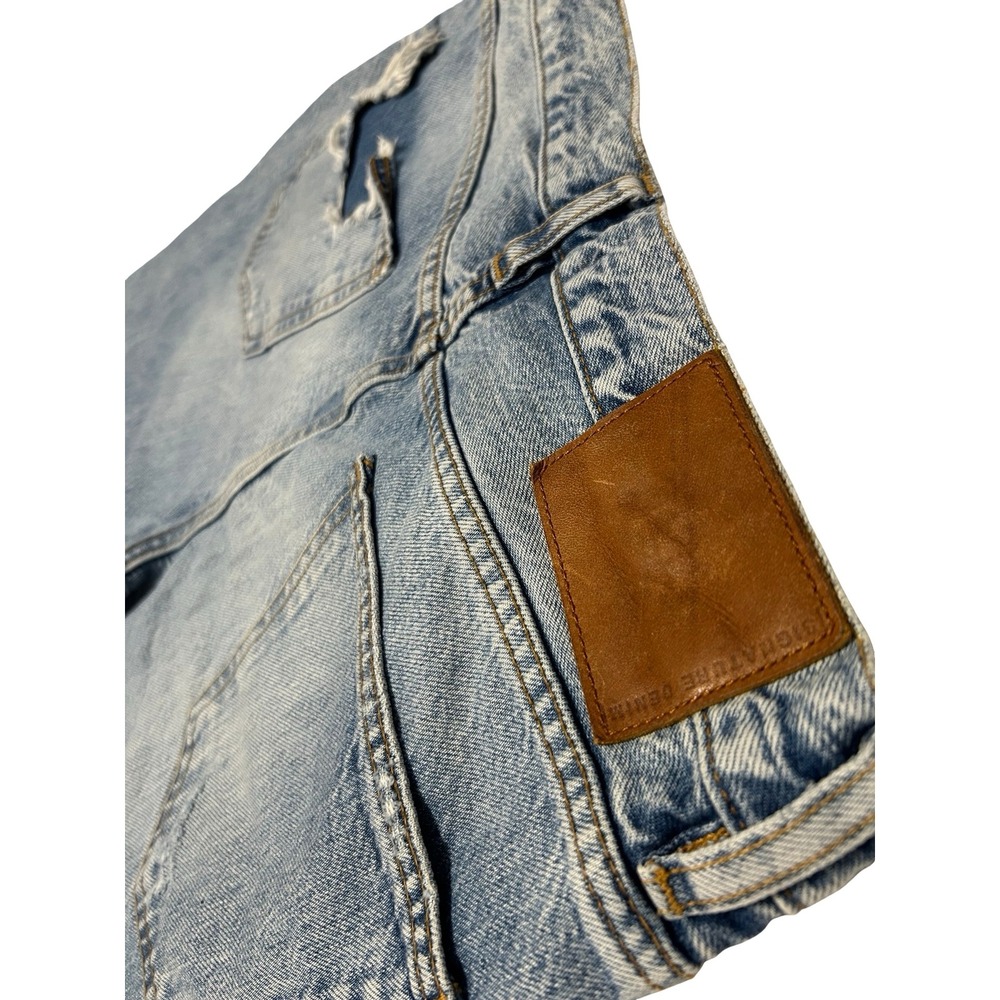 Zara The Pepper Mom Jeans Womens 10 Light Wash Distressed High Rise Straight Leg - Picture 10 of 10